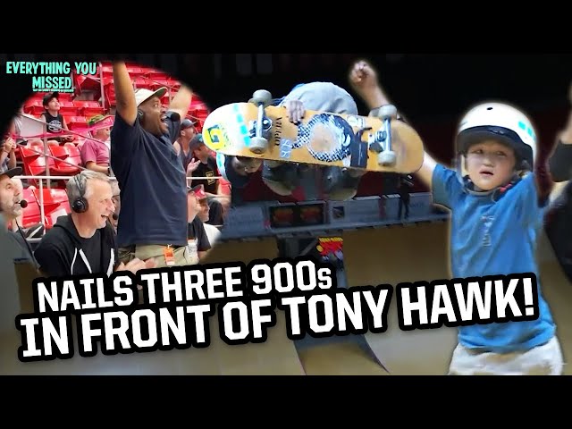 Nine-year-old skateboard does three straight 900s | Things You Missed