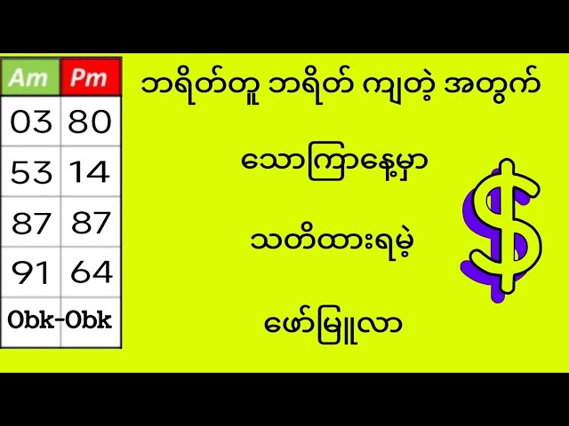 #2d (ကြာသပတေးမှာ ဘရိတ်တူ ဘရိတ် ကျလို့ သောကြာမှာ သတိထားရမဲ့ဖော်မြူလာ) #2dkokhant