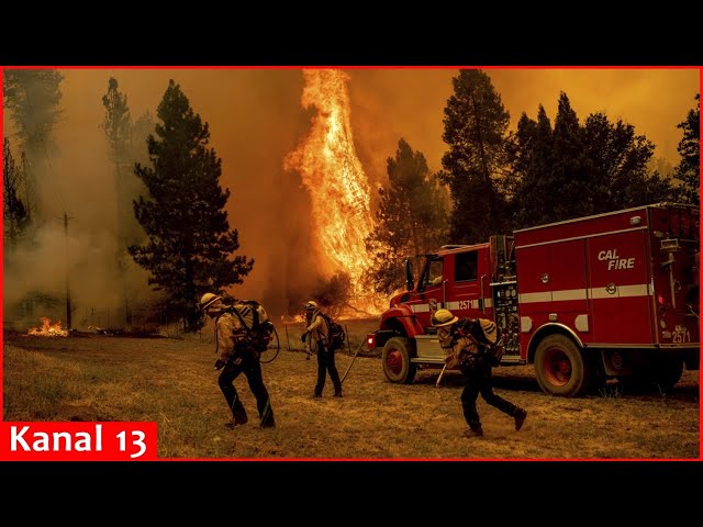 Firefighters battle wildfires as thousands ordered to evacuate in Southern California