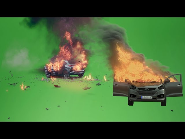 Green Screen Car Burning Pack 2023 | Green Screen Car Explosion | 100 % Free green screen effects