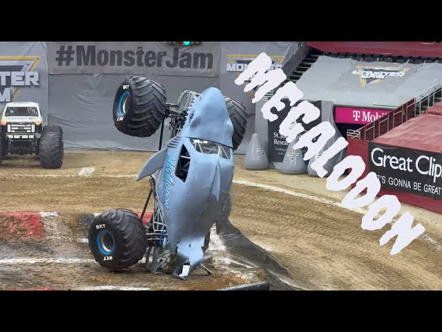 MEGALODON'S EPIC FREESTYLE AT MONSTER JAM | Max, Mav, and Addie's Adventures 🌟🦈