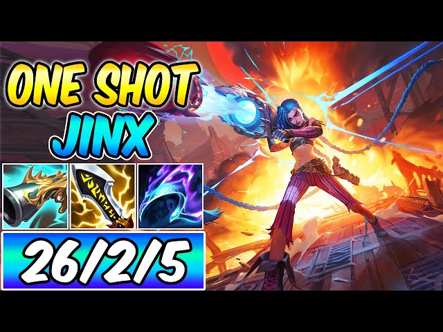 S+ ONE-SHOT JINX ADC BROKEN BUILD - 64,000 DAMAGE | New Build & Runes | 84% K.P | League of Legends