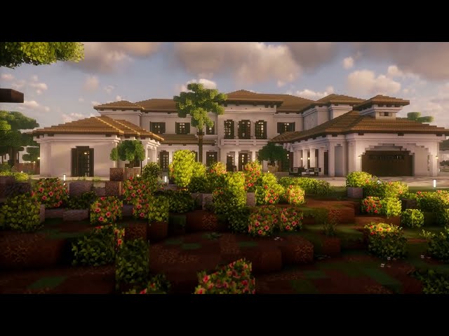 Unwind at a Mediterranean Mansion in Minecraft