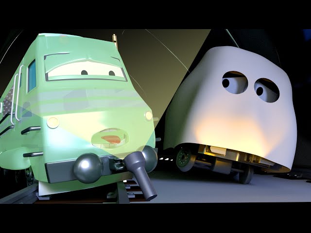 DIA DE LAS BRUJAS ! El Tren Fantasma 👻  Troy el Tren en Auto City - HALLOWEEN para niños