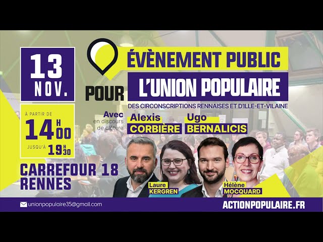 #UnionPopulaire : meeting de soutien à Jean-Luc Mélenchon à Rennes (35) | Ugo Bernalicis