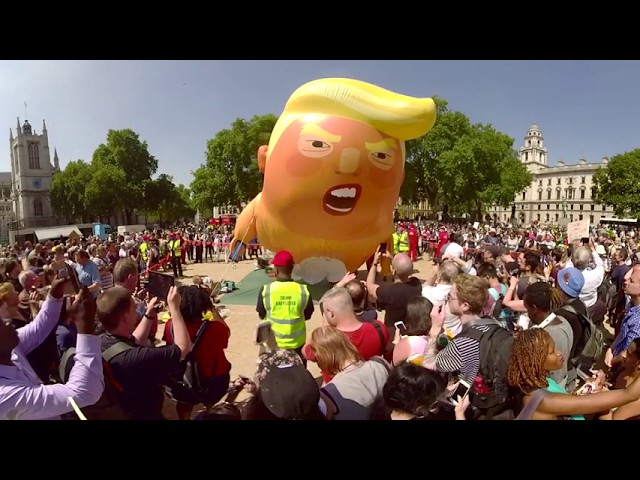 Anti Trump protest, London 2018. 360 video.