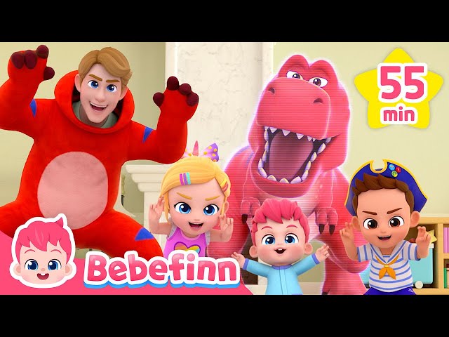 T-rex and Dinosaurs in The Eggs! | Bebefinn Top Nursery Rhymes Compilation