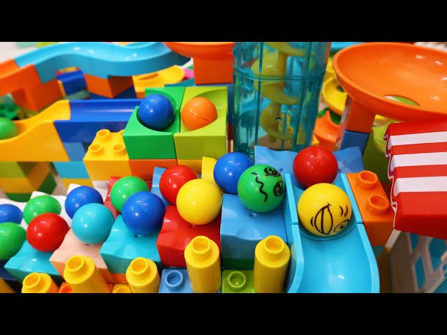 Satisfying Building Blocks Marble Run Race Spiral & Stair Elevator