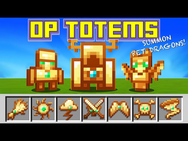 FLY & HACK Minecraft with OP TOTEMS! (Ride Dragons, Create Craters, and MORE!) | Bedrock DLC