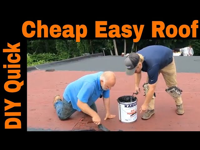 Rubber Flat Roof Install - Peel and Stick Only 2 people needed DIY, Cheap, Carport, Garage, Porch,..