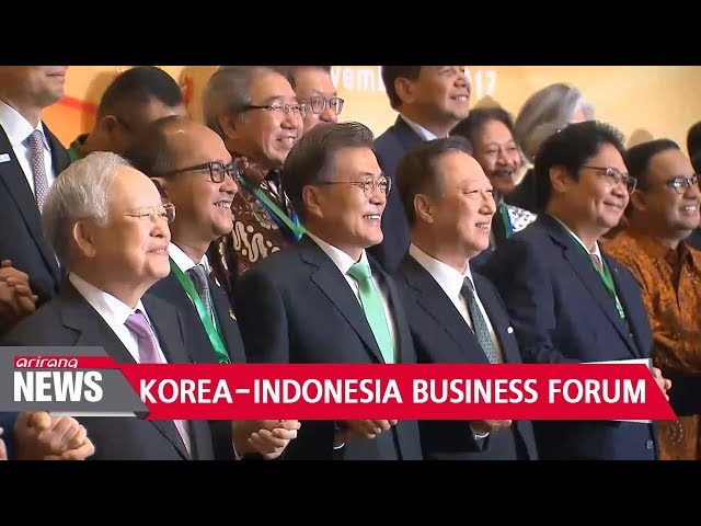 Pres. Moon attends 'S. Korea-Indonesia business forum,' stresses need for econmic and...