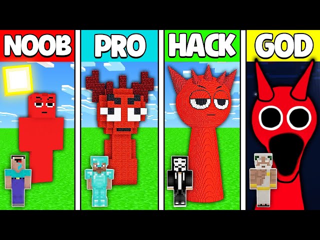 Minecraft Battle: NOOB vs PRO vs HACKER vs GOD! INCREDIBOX SPRUNKI STATUE CHALLENGE in Minecraft