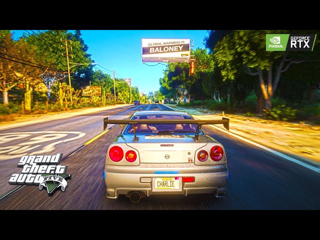 4K⁶⁰ ULTRA REALISTIC DRIVING PAUL WALKER NISSAN SKYLINE GT-R R34 IN GTAV #gta5 #gta