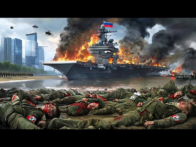 Putin Angry! Russian Aircraft Carrier Carrying Reinforcements from North Korea Sunk by America