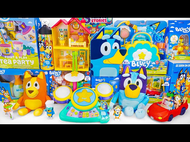 Bluey Toy Collection Unboxing Review 💙 Bluey Hooray Drum Set & Bluey Mini House Playset