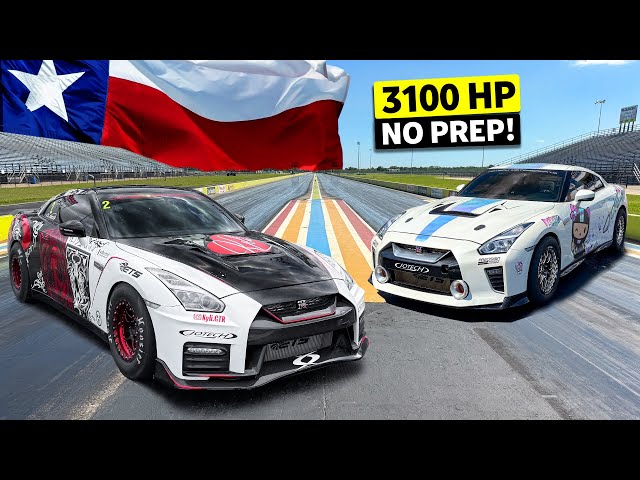 Will the Student Become the Master? 1500hp Nissan GT-R Drag Races 1600hp GT-R (NO PREP TEXAS)