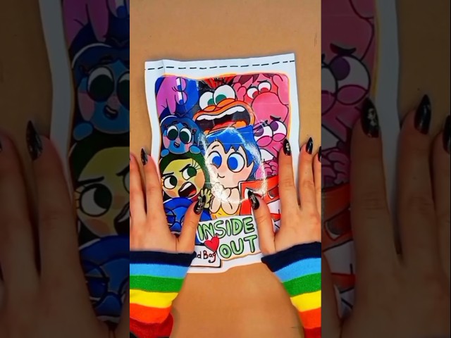 Paper diy ✂️ ASMR #insideout2 blind bag 🎁 #blindbag #asmr #sanrio #blindbags #sticker #papercraft