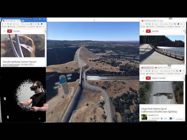 Oroville Dam Virtual Reality Exploration in Google Earth VR