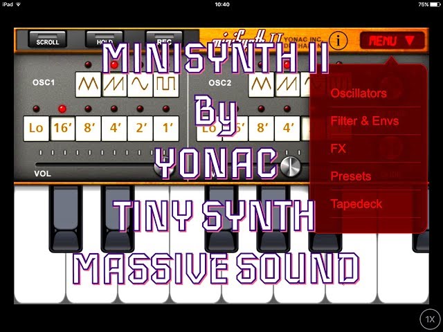 MINISYNTH 2 by Yonac Tiny Synth MASSIVE Sound - iPad Demo