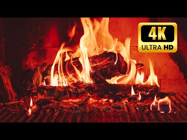 🔥 Cozy Fireplace 4K (12 HOURS). Fireplace with Crackling Fire Sounds. Fireplace Ambience