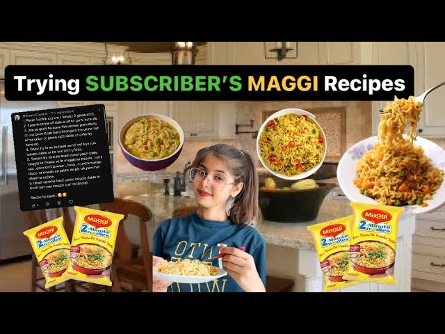 Trying Favourite *MAGGI* Recipes of Subscribers😍🤤 | Trying VIRAL MAGGI Recipes😱| @apurvamendiratta