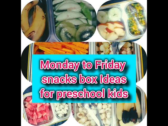 5 snacks box ideas for Playschool/ Nursery/Kindergarten kids | Monday - Friday kids snack recipes