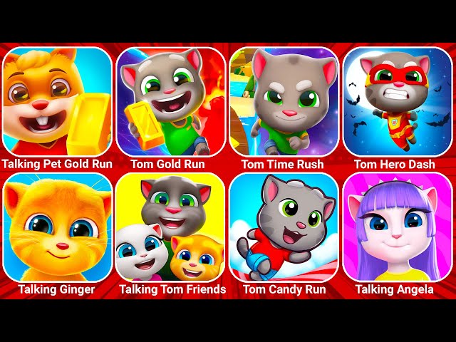 Talking Pet Gold Run, Tom Hero Dash, Tom Candy Run, Talking Tom Time Rush, Talking Tom Friends...