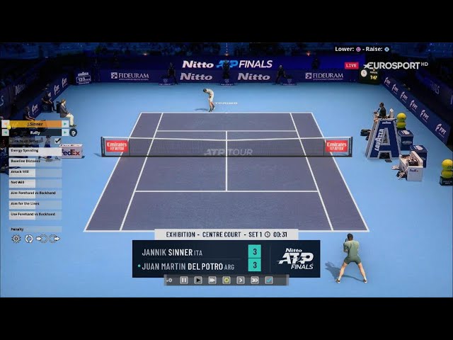 Tennis Elbow 4 [ PS5 ] - SINNER vs Del POTRO | Nitto ATP FINALS | UPDATE 1.05 @ XKT v3.9D Mod