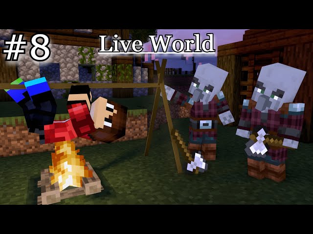 Fight With Pillagers || #8 Live World || Minecraft #vaspgamer #gaming #minecraft #liveworld