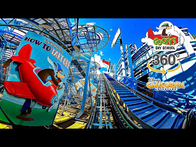 VR 360 Goofy's Sky School On Ride POV Disney California Adventure 2024 02 08