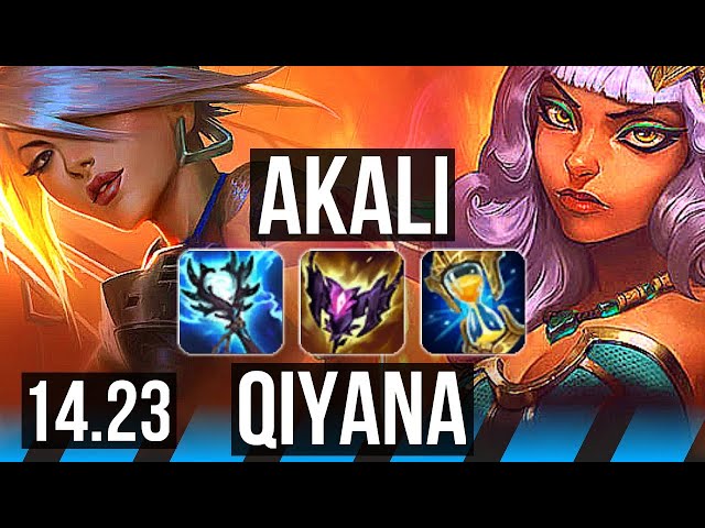 AKALI vs QIYANA (MID) | Legendary | KR Diamond | 14.23