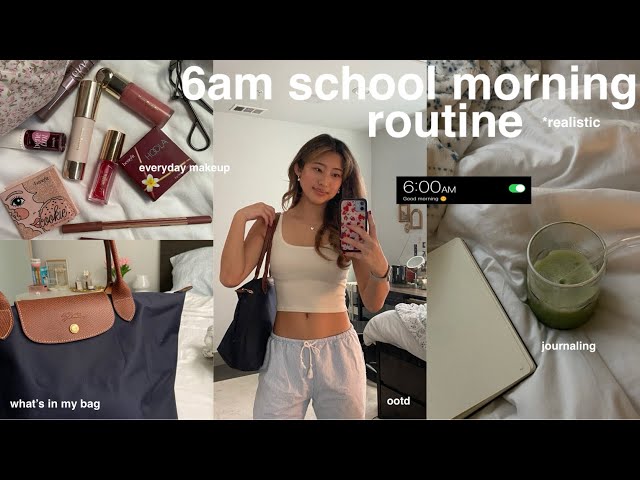 my 6am school morning routine (as a college student) *productive and realistic*