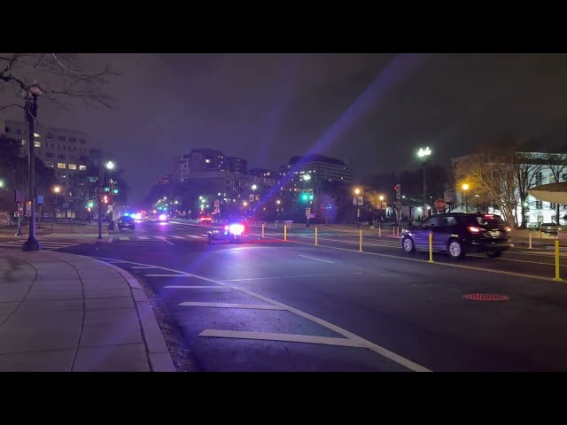 Vice President's Motorcade passes the Watergate after she returned from Ann Arbor (1-12-23)