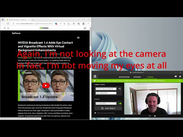 Stop Using NVIDIA Broadcast Eye Contact feature