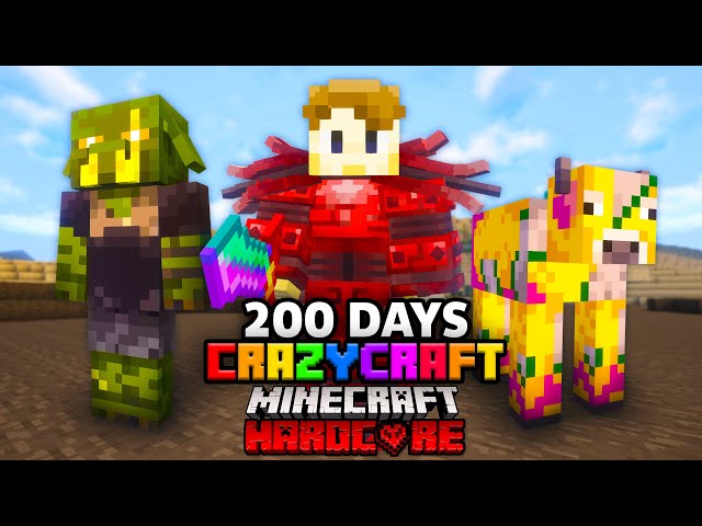 I Survived 200 Days in CRAZY CRAFT in Minecraft Hardcore!