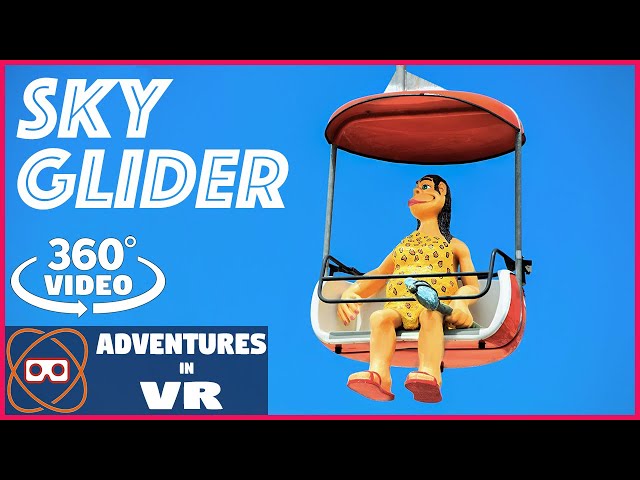 [5k 360] Sky Glider - Skyway Above Historic Santa Cruz Beach Boardwalk