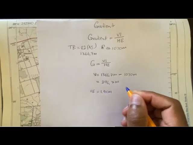 Geography Mapwork: How to calculate Gradient (Slope) on a map