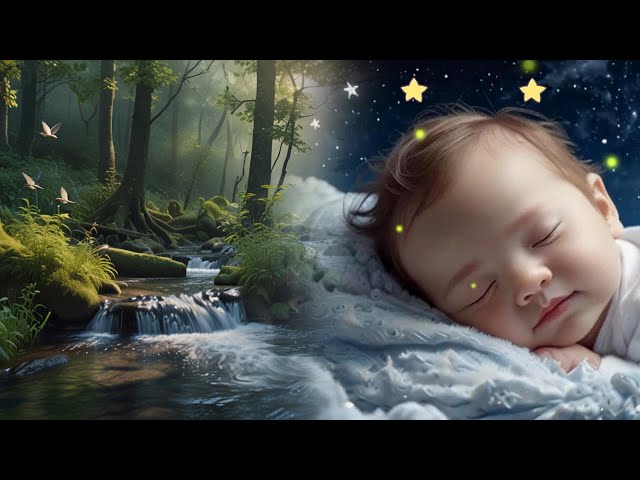 Birdsong and Flowing Stream Sounds - Black Screen White Noise for Deep Baby Sleep