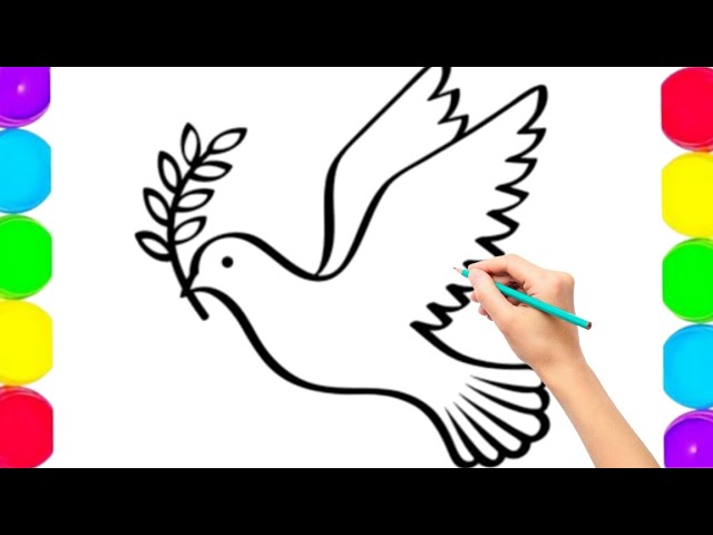 How to draw a flying bird / Step by step, very simple easy drawing Bird drawing drawing