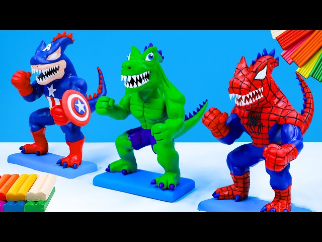 Avengers superheroes || Dinosaur man mod Superhero Hulk, Spider-man, Captain America