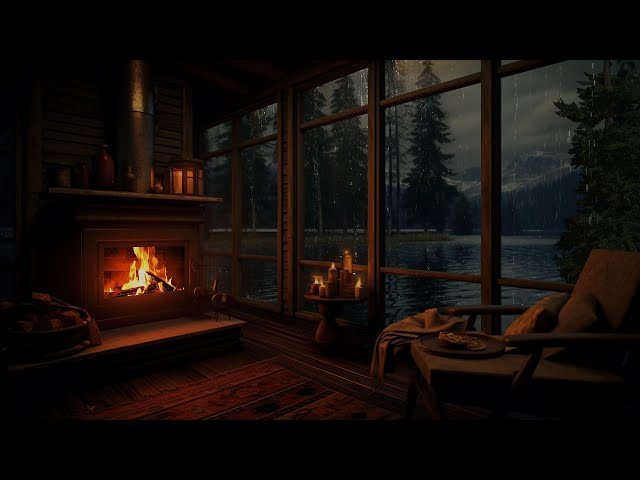 Immerse Yourself in the Space of Rain and a Cozy Fireplace on the Lakeside for Relaxation