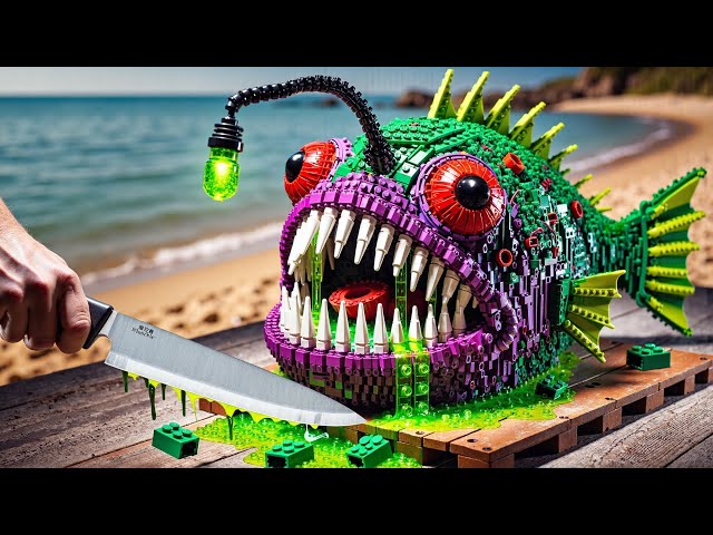 How to Make Perfect Giant ANGLERFISH Recipe IRL || Lego Cooking Stop Motion vs ASMR