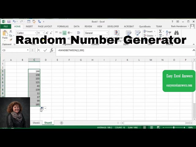 Excel Random Number Generator