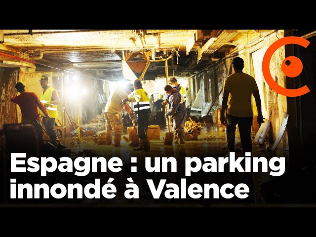 Inondations en Espagne : un parking inondé nettoyé par des bénévoles - 9/11/2024 Picanya, Espagne