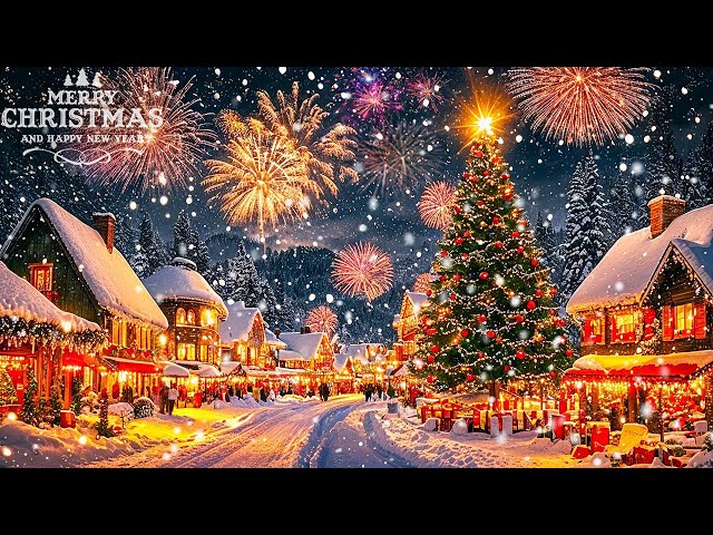 Beautiful Snowy Christmas Ambience 🎁 Top Christmas Songs of All Time, Peaceful Christmas Atmosphere