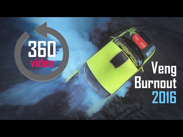 360° | A view from the top of a 1400 HP drifting car doing a smoke show - Virtual Reality