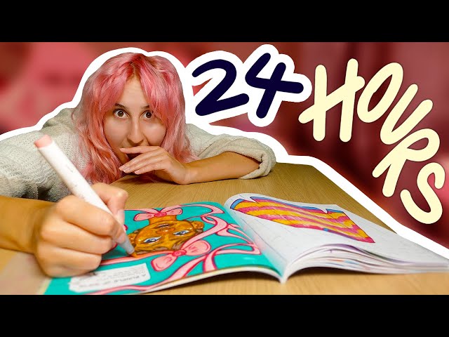 I tried to fill an art book in 24 HOURS *Non-Stop Art Challenge*