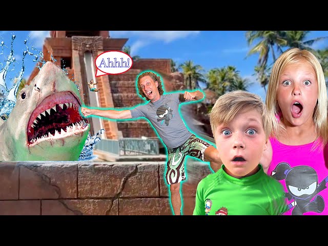 Riding the Shark Slide in Atlantis! Overcoming Fear!