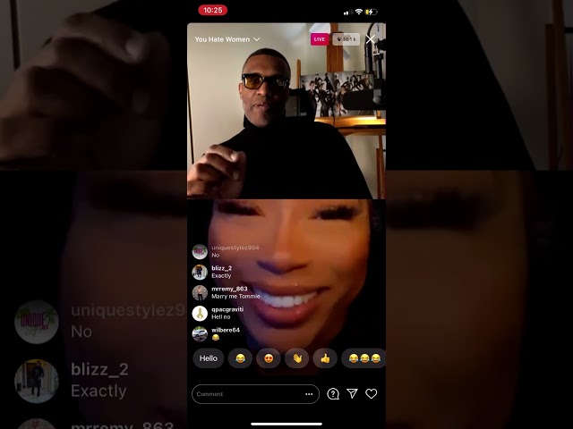 Kevin r Samuels and tommie goes back and forth on Instagram live about his approach with women