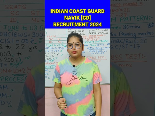 Indian Coast Guard Navik Gd  Recruitment 2024 | #coastguard #shorts #viral